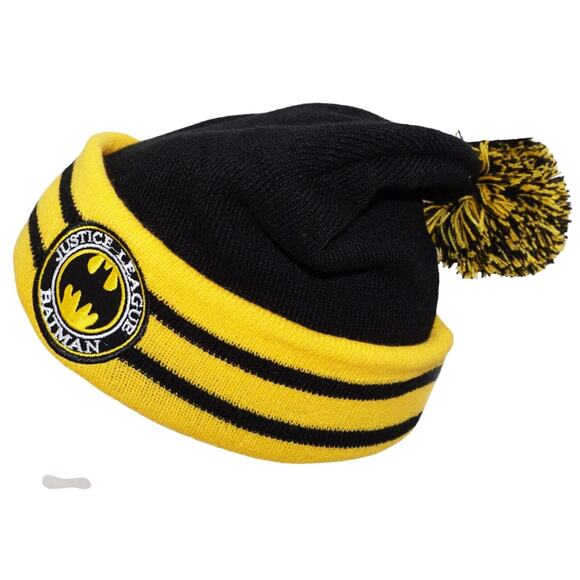 Vintage Batman Justice League DC Comics Beanie Pom Cap - Knit Toque Hat 2017 - Picture 3 of 8